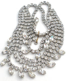 Multi Strand Clear Rhinestone Necklace Vintage - The Jewelry Lady's Store