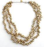 Multi Strand Freshwater Pearl Necklace 18" - The Jewelry Lady's Store
