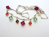 Multi Color Crystal Bead Festoon Necklace 925 - The Jewelry Lady's Store