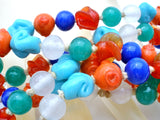 Czech Glass Lampwork Bead Necklace 34" Art Deco - The Jewelry Lady's Store