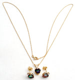 Mystic Topaz CZ 10K Gold Necklace Set - The Jewelry Lady's Store