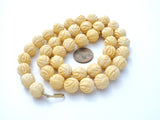 Vintage Carved Rose Bead Necklace Celluloid - The Jewelry Lady's Store