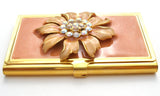 Spring Street Flower Enamel Rhinestone Card Holder - The Jewelry Lady's Store