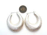 Sterling Silver Shrimp Hoop Earrings Vintage - The Jewelry Lady's Store