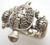 Triple Turtle Ring Sterling Silver Size 7.5 - The Jewelry Lady's Store