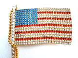 Patriotic Flag Rhinstone Brooch Pin - The Jewelry Lady's Store