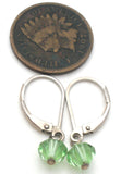 Peridot Crystal Bead Dangle Leverback 925 Earrings - The Jewelry Lady's Store