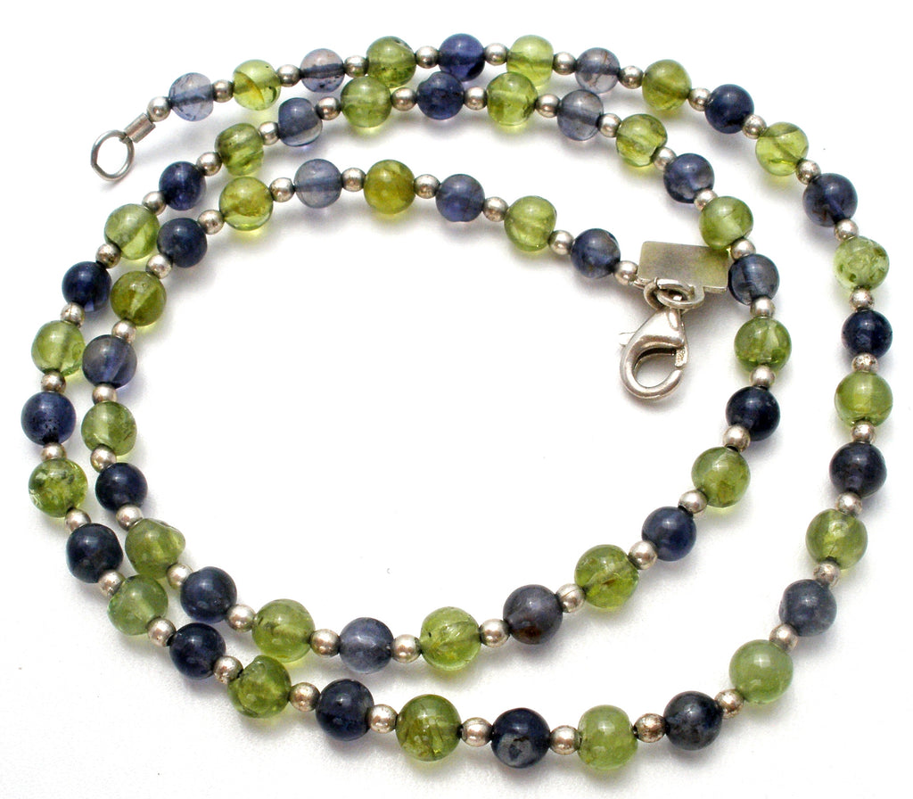 Peridot and Amethyst Bead Necklace 925 Baroni Designs - The Jewelry Lady's Store