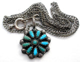 Petit Point Turquoise Necklace Vintage - The Jewelry Lady's Store