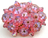 Pink Crystal Cluster Flower Brooch Pin Vintage - The Jewelry Lady's Store