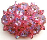 Pink Crystal Cluster Flower Brooch Pin Vintage - The Jewelry Lady's Store