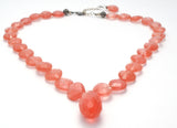 Pink Glass Bead necklace 20" Long - The Jewelry Lady's Store