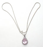 Pink Ice Sterling Silver Pendant Necklace 18" - The Jewelry Lady's Store