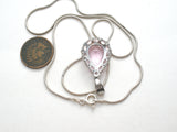 Pink Ice Sterling Silver Pendant Necklace 18" - The Jewelry Lady's Store