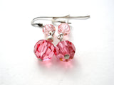 Pink Crystal Bead Earrings Sterling Silver - The Jewelry Lady's Store
