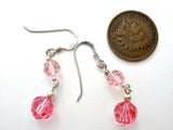 Pink Crystal Bead Earrings Sterling Silver - The Jewelry Lady's Store