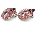 Pink & Red Rhinestone Earrings Vintage - The Jewelry Lady's Store