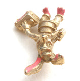 Rabbit Shoe Shine Pink Enamel Brooch Vintage - The Jewelry Lady's Store