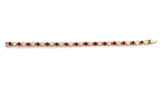 Red & Clear Cubic Zirconia Bracelet Gold Tone 7" - The Jewelry Lady's Store