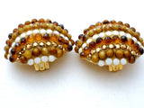 Richard Kerr Amber Rhinestone Earrings Vintage - The Jewelry Lady's Store