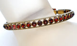 Victorian Bangle Bracelet with Rose Cut Bohemian Garnets - The Jewelry Lady's Store