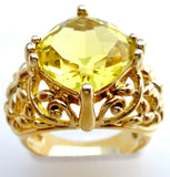 Ross Simons Yellow Quartz Sterling Silver Ring Size 5 - The Jewelry Lady's Store