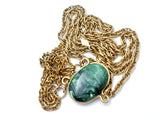 Sarah Coventry Necklace with Green Stone - The Jewelry Lady's Store