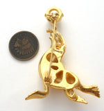Seal Brooch Pin With Faux Pearl Ball Vintage - The Jewelry Lady's Store