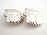 Shell Pierced Earring Sterling Silver Vintage - The Jewelry Lady's Store