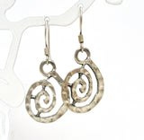 Silver Dangle Spiraling Earrings Pierced - The Jewelry Lady's Store