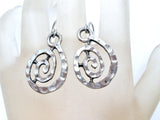 Silver Dangle Spiraling Earrings Pierced - The Jewelry Lady's Store