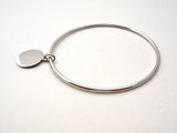 Sterling Silver Bangle Bracelet Engravable Charm - The Jewelry Lady's Store