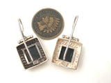 Sterling Silver Black Onyx Earrings Vintage - The Jewelry Lady's Store