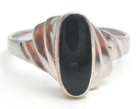 Sterling Silver Black Onyx Ring Size 8