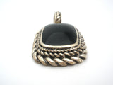 Sterling Silver Black Stone Pendant Slide - The Jewelry Lady's Store