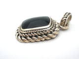 Sterling Silver Black Stone Pendant Slide - The Jewelry Lady's Store
