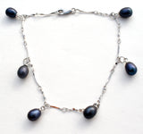 Sterling Silver Blue Pearl Bracelet 9" - The Jewelry Lady's Store