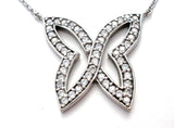 Sterling Silver CZ Butterfly Necklace 17" - The Jewelry Lady's Store
