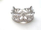 Sterling Silver CZ Crown Ring Size 7 - The Jewelry Lady's Store