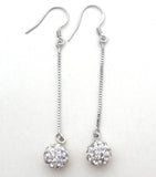 Sterling Silver Clear Cubic Zirconia Ball Earrings - The Jewelry Lady's Store