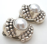 Sterling Silver Faux Pearl Clip On Earrings - The Jewelry Lady's Store