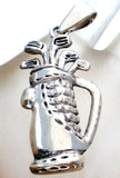 Sterling Silver Golf Bag Pendant - The Jewelry Lady's Store