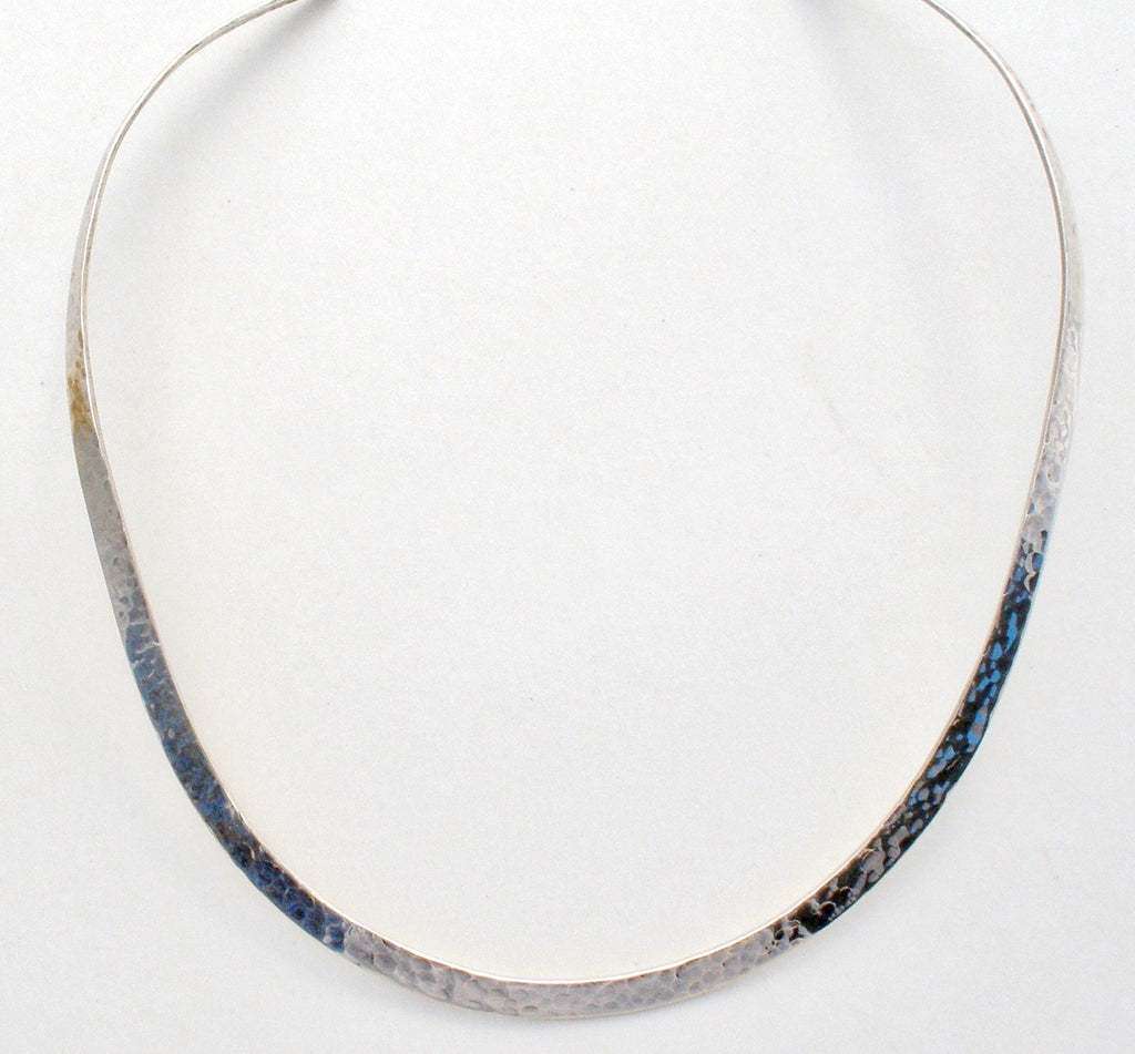 Sterling Silver Hammered Collar Necklace Dominique Dinouart - The Jewelry Lady's Store