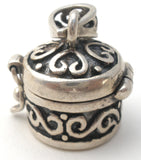 Sterling Silver Prayer Box Pendant Vintage - The Jewelry Lady's Store