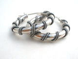 Sterling Silver Wire Wrap Hoop Earrings - The Jewelry Lady's Store