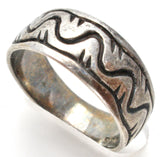 Sterling Silver Band Overlay Technique Ring Size 7 - The Jewelry Lady's Store