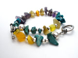 Sterling Silver Nugget Bead Gemstone Bracelet 7.5" - The Jewelry Lady's Store