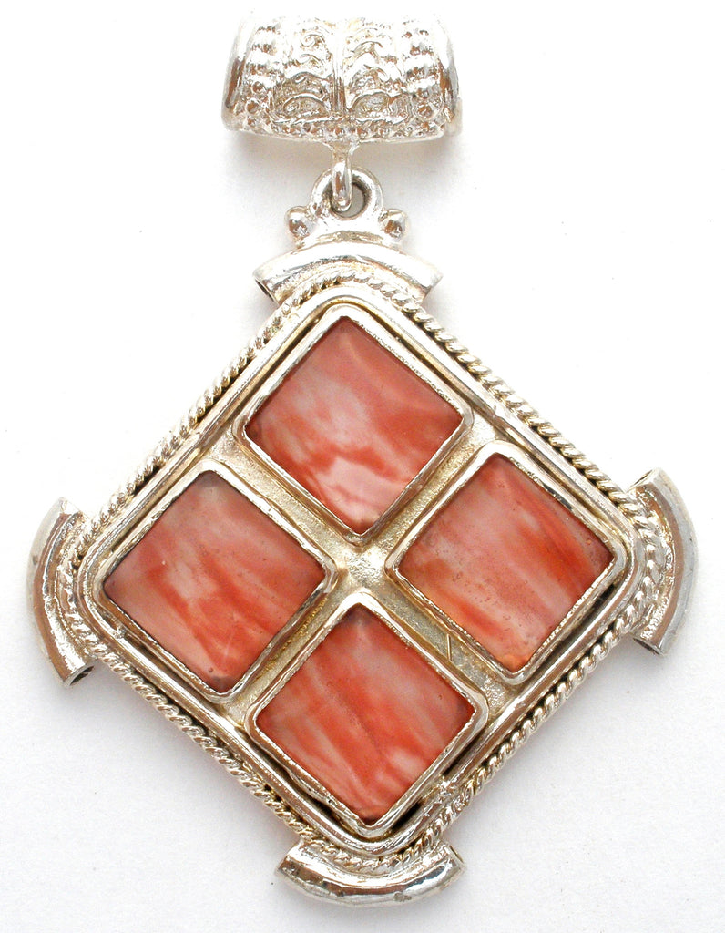 Sterling Silver Pendant with Pink Art Glass - The Jewelry Lady's Store