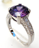 Sterling Silver Ring with Purple Cubic Zirconia Size 7 - The Jewelry Lady's Store
