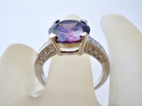 Sterling Silver Ring with Purple Cubic Zirconia Size 7 - The Jewelry Lady's Store
